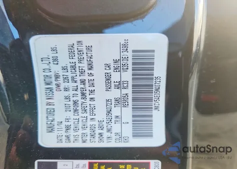 2005 Infiniti G35 z USA, uszkodzony, nr VIN JNKCV54E05M407235